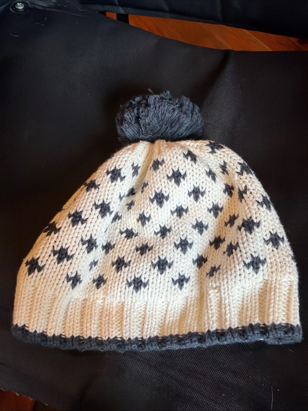 Baby Gap 18-24m Cream and Blue Pom Beanie - Cozy Winter Hat